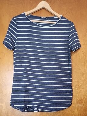 Navy Stripe Short-Sleeve Top